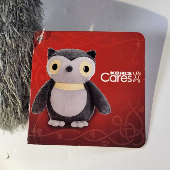 Kohl's Cares Owl Plush Stuffed Animal Gray Yellow Eyes 10" Toy Stuffie - Picture 8 of 12